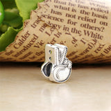 925 Sterling Silver Peace Symbol Charm Beads DIY Bracelet