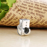 925 Sterling Silver Peace Symbol Charm Beads DIY Bracelet