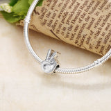 925 Sterling Silver Peace Symbol Charm Beads DIY Bracelet