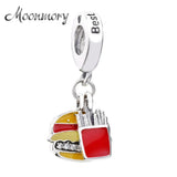 Burger Fries Dropper Charms Dangle Charm Mix Enamel Pendant