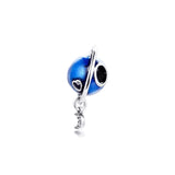 Moon Around Earth Charm 925 Silver Beads For Jewelry Making