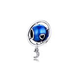 Moon Around Earth Charm 925 Silver Beads For Jewelry Making
