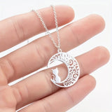 Moon Cat Pendant Necklace Vintage Gothic Alloy Charms Jewelry