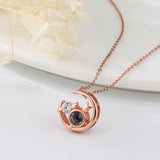 Moon Cat Photo Projection Necklace Pendant Jewelry