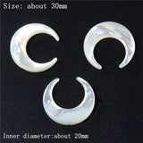 Moon Crescent Shell Charms Horn Pendant Mother of Pearl Beads for DIY Necklace