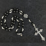 Moon Crescent Rosary, Black/Silver, Wicca, Pagan