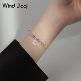 Moon Crystal Pendant Gem Bracelet S925 Sterling Silver Daily Wear Jewelry