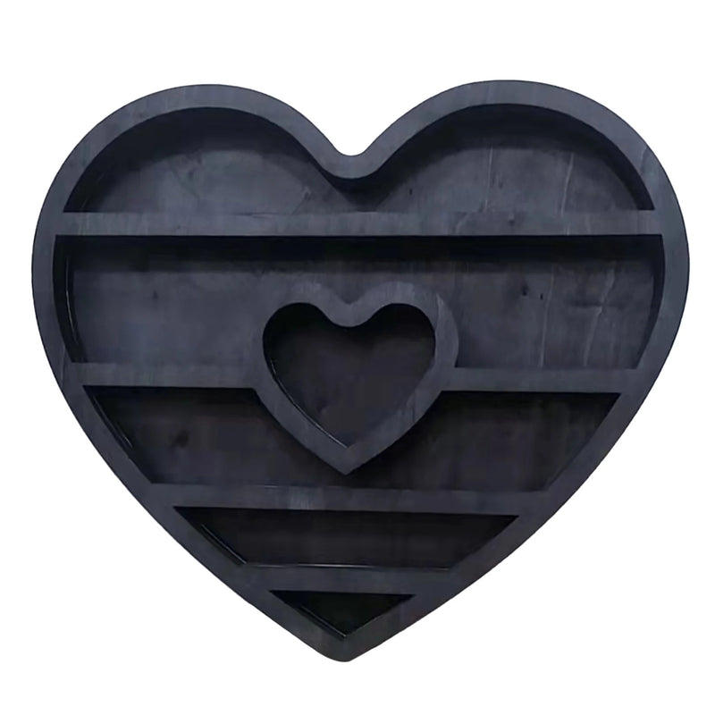 Moon Elf Crystal Wooden Shelf Heart Shaped Crystal Essential Display Wall Shelf