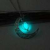 Glowing Moon Gem Necklace Charm Halloween Pendant