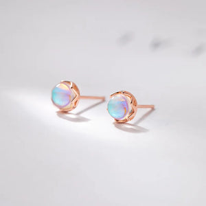 Moon Goddess 925 Stud Earrings Romantic Castle Jewelry