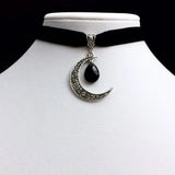 Moon Gothic Chains O Ring Choker Moon Necklace Moon Choker