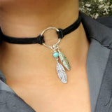 Moon Gothic Chains O Ring Choker Moon Necklace Moon Choker