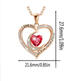 Moon Heart Pendant Necklace - Birthstone Jewelry for Girls