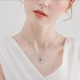 Moon Heart Pendant Necklace - Birthstone Jewelry for Girls