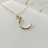 Vintage Moon Necklace 14K Gold Filled Pendant Choker Kolye