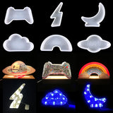 Moon Night Light Crystal Epoxy Resin Mold DIY Rainbow Lightning Game Console Clo