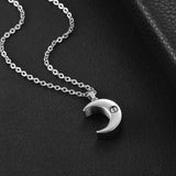 Moon Pendant Urn Necklaces for Ashes Keepsake Necklace Memorial Jewelry