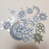 Moon Pentagram Wicca Charms for Jewelry Making Necklace Earrings Keychain