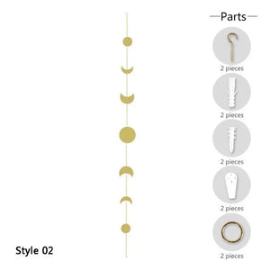 Moon Phase Garland Chains Celestial Boho Wall Hanging Decor
