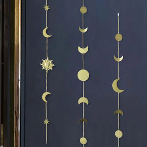 Moon Phase Garland Chains Celestial Boho Wall Hanging Decor