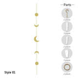 Moon Phase Garland Chains Celestial Boho Wall Hanging Decor
