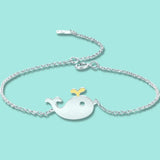 925 Sterling Silver Whale Bracelet Romantic Gift for Woman