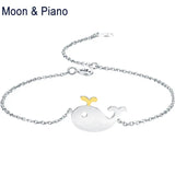 925 Sterling Silver Whale Bracelet Romantic Gift for Woman