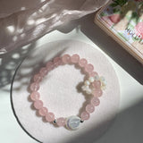 Pink Crystal Cat's Eye Stone Bracelet