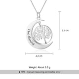 Moon Shape Tree Name Necklace Silver Pendant