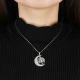 Moon Shape Tree Name Necklace Silver Pendant