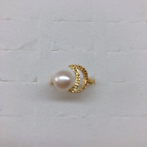 Moon Shape Ring Mountings Findings Settings Adjustable Ring
