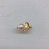 Moon Shape Ring Mountings Findings Settings Adjustable Ring