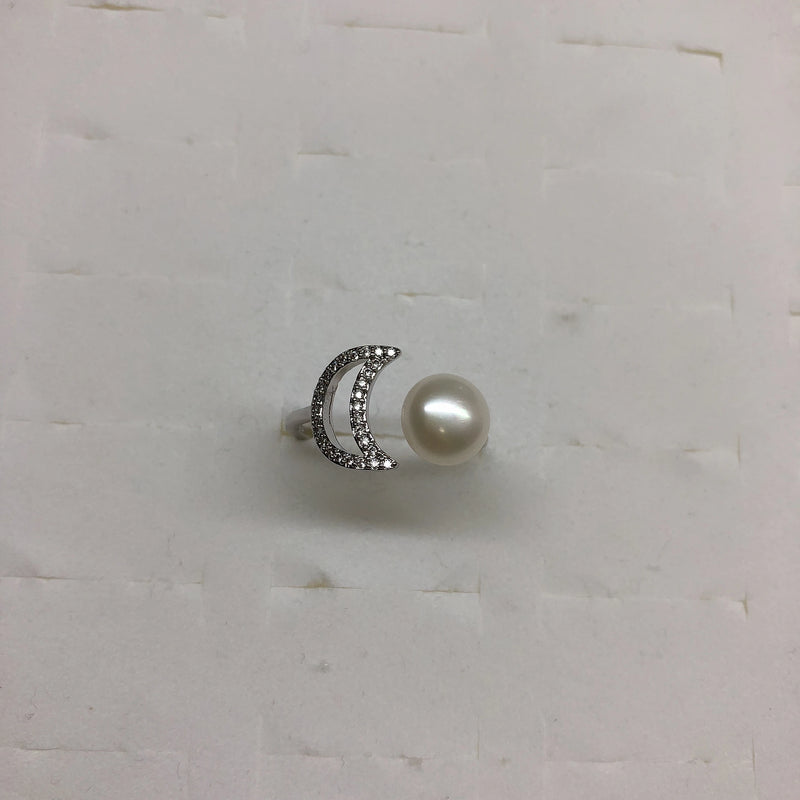 Moon Shape Ring Mountings Findings Settings Adjustable Ring
