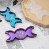 Moon Star Candle Tray Resin Molds Triple Moon Phase Goddess With Pentagrams Mold