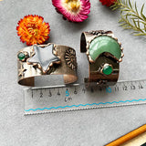 Moon Star Crystal Cuff Bangle Stone Vintage Bronze Bracelet
