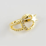 Moon Star Zircon Ear Studs