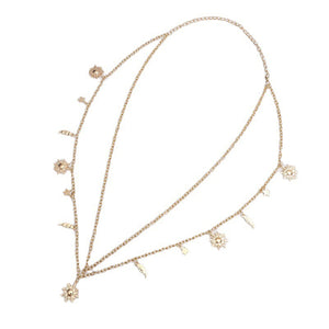 Moon Star Metal Waist Chain Chunky Link Hollow Out Adjustable Body Chain
