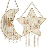 Moon Star Shaped Earrings Organizer Jewelry Storage Rack