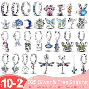 Silver Moon Star Shell Clip Earrings Women Jewelry