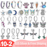 Silver Moon Star Shell Clip Earrings Women Jewelry