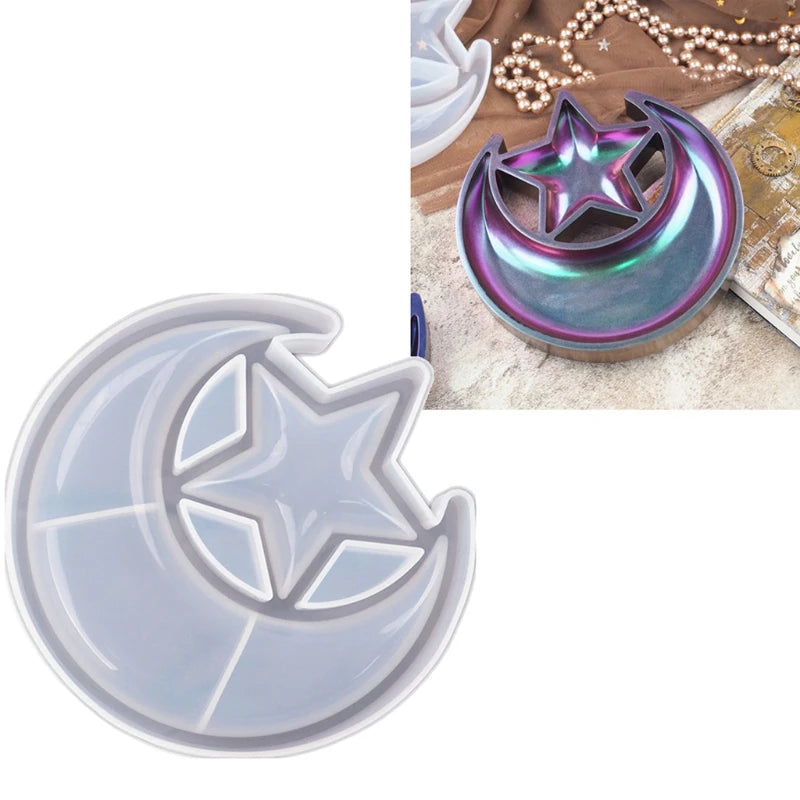 Moon Star Tray Resin Mold Crescent Moon Box Epoxy Silicone Casting Mold