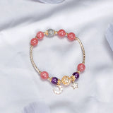 Moon Star Yellow Purple Crystal Bracelet for Women