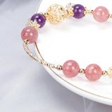 Moon Star Yellow Purple Crystal Bracelet for Women