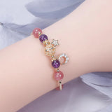 Moon Star Yellow Purple Crystal Bracelet for Women