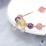 Moon Star Yellow Purple Crystal Bracelet for Women