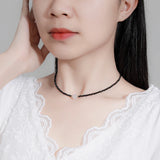 Moon Stone Necklace With Spinel Choker Handwork Jewelry