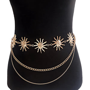 Bohemia Multilayer Metal Waist Belt Body Chain Women