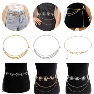 Bohemia Multilayer Metal Waist Belt Body Chain Women