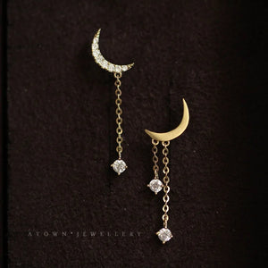 925 Silver Mini Tassel Earrings with Zirconia Diamonds