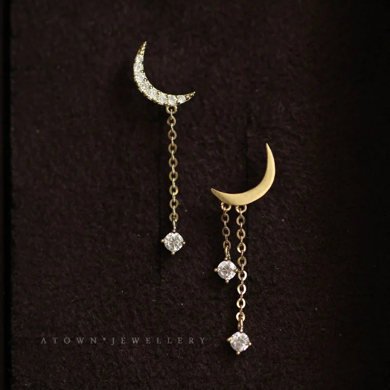 925 Silver Mini Tassel Earrings with Zirconia Diamonds